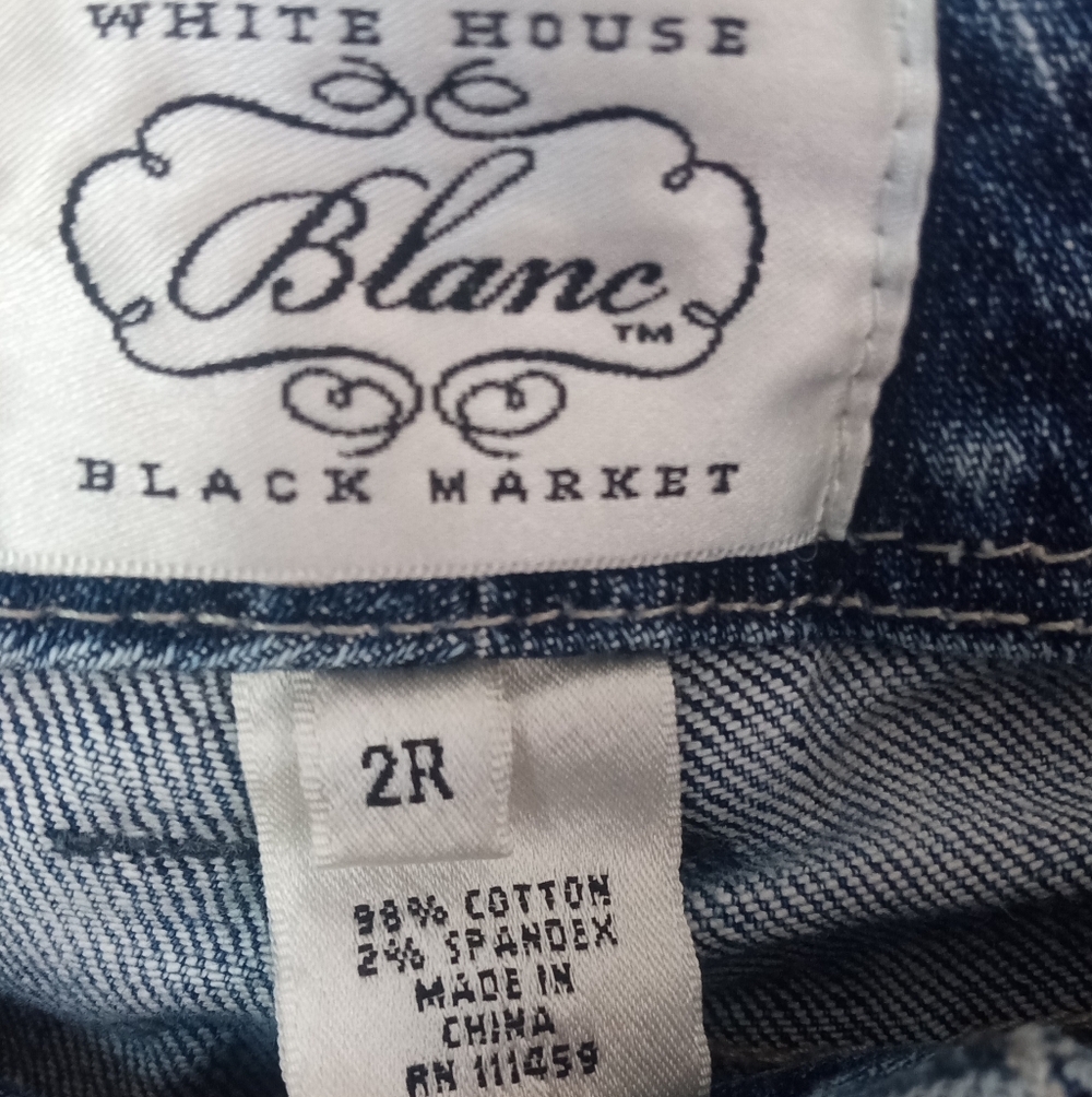 White House Black Market Women's Straight Leg Blue Jeans - Picture 2 of 6